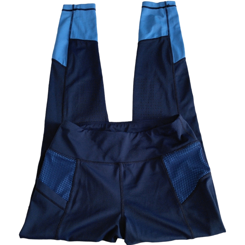 HR Farm XS Blue Mesh Panel Pocket Leggings
